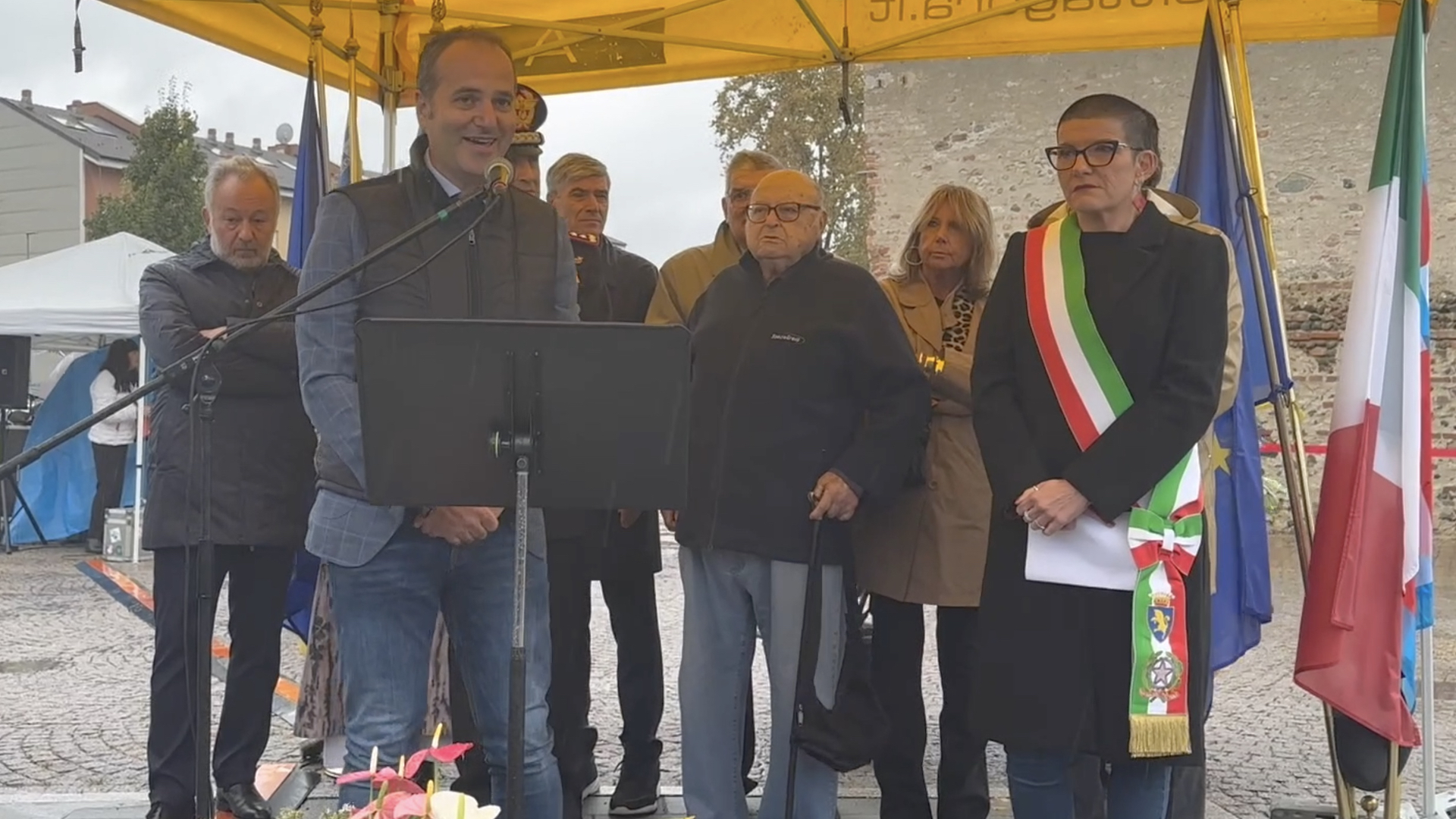 Andrea Mazzaferro all'intitolazione di Piazza Luca Colosimo 3 ottobre 2024 - Villaretto Torino